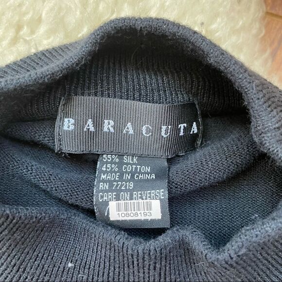 Baracuta Silk Blend Black Sweater XL - Picture 2 of 13